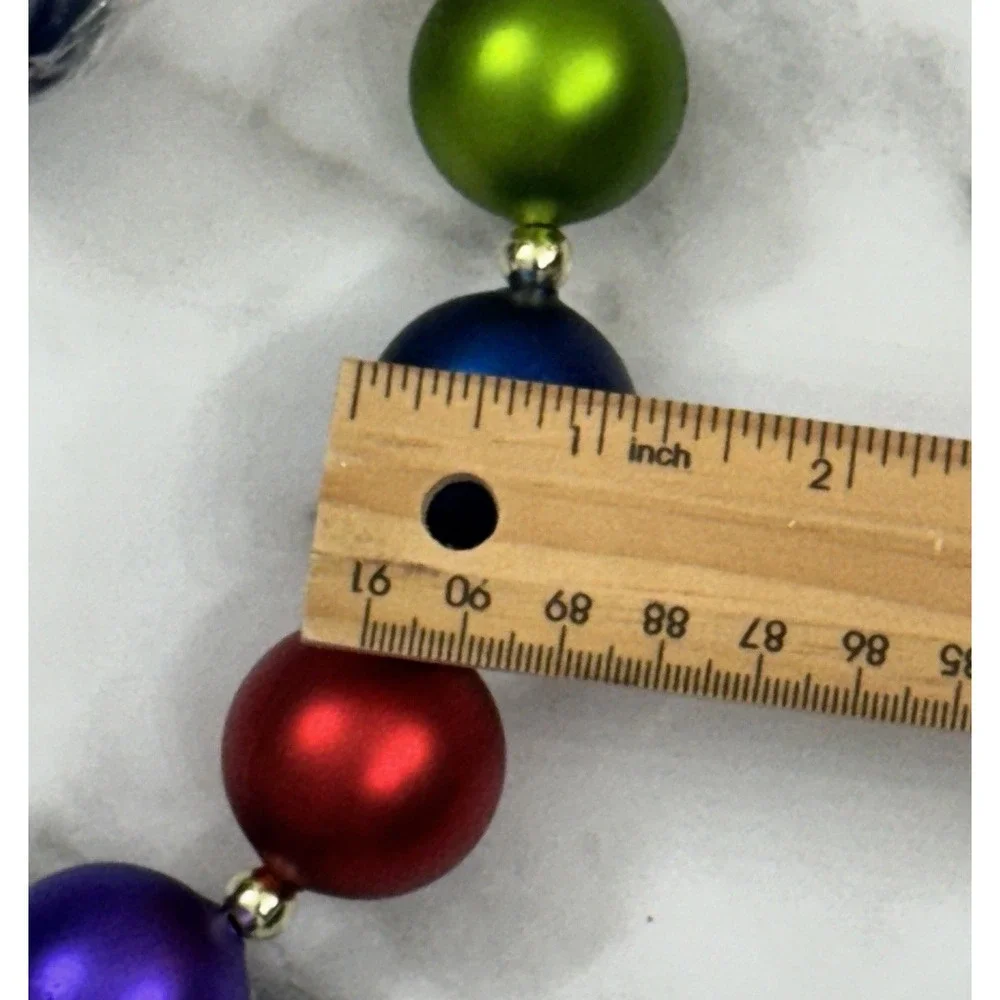 NEW RAZ Imports 6' Jewel Tone Multi Colored Ball Garland Christmas 1.0 Balls